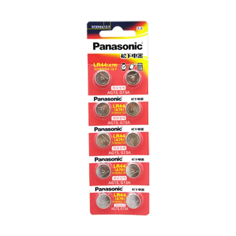 Panasonic LR44 AG13 A76 357 LR1154 SR44 1.5V baterai Alkaline untuk pedometer kaliper termometer