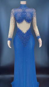 NOVANCE Y2378时尚进口中国商品婚纱面料亮珠钻石礼服正式派对舞台黑色俱乐部服装