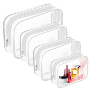 Özel Logo temizle makyaj çantası seyahat şeffaf makyaj fermuarlı kese Pvc kozmetik çantası depolama için - Product Image 3