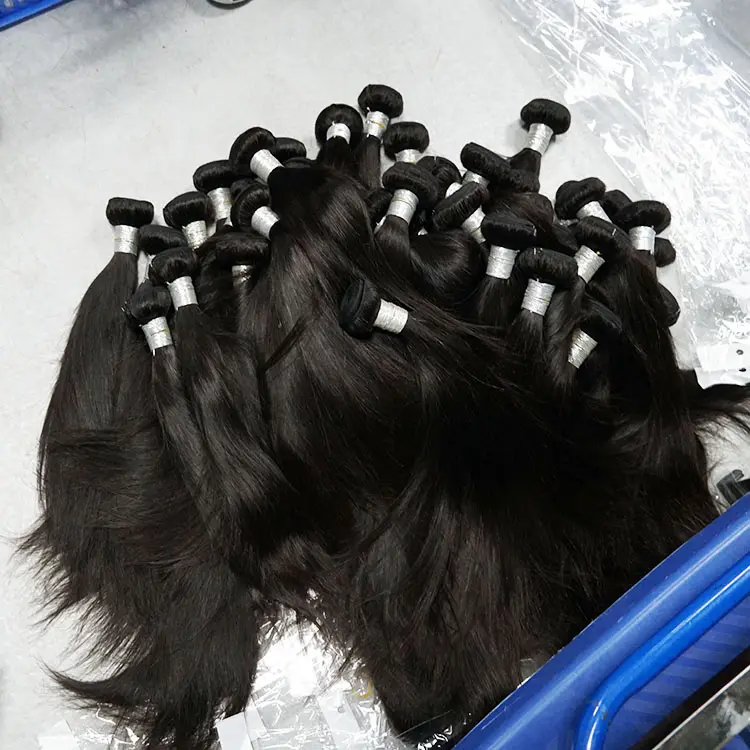 Feixes de cabelo indiano, pacotes de cabelo liso para mulheres com cutícula 100% virgem macia