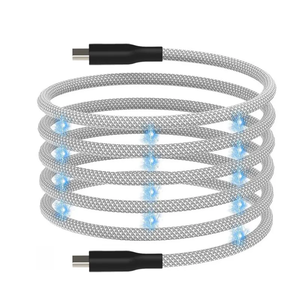 2025新设计60W 100W磁性线圈快速充电电缆USB a型C型快速充电电缆数据电缆方便存储 - Product Image 1