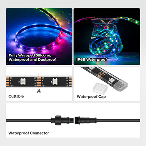 Tecnologia indirizzabile individualmente IP68 stadio di costruzione impermeabile all'aperto 12V RGB digitale Led striscia tipo GS8208 WS2815