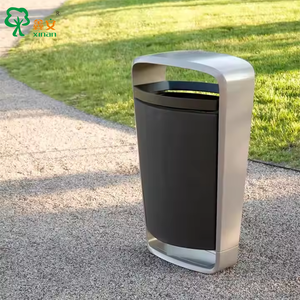 Outdoor Street Sanitation Dustbin Trash <strong>Can</strong> Standing Metal Waste <strong>Bin</strong> for Public Use-for Recycling and Storage - Product Image 2