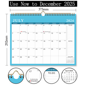 12&quot; X 17&quot; Ready-to-stock 2025 Wall <strong>Calendar</strong> Simple Creative Desktop <strong>Calendar</strong> 18-month Multi-national Holiday <strong>Calendar</strong> - Product Image 3