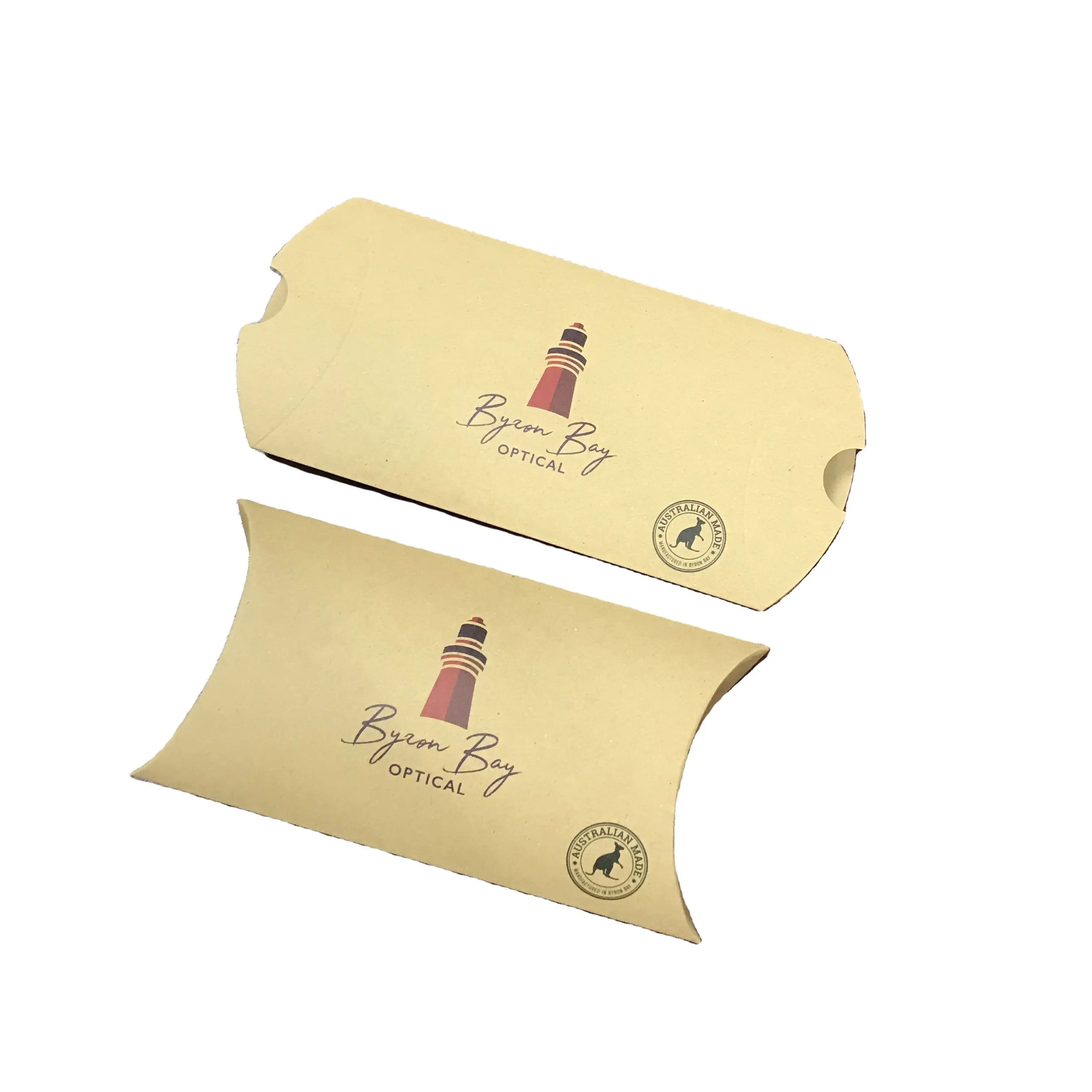 ECO-friendly di stampa personalizzata pieghevole imballaggio riciclata marrone kraft scatola cuscino di carta
