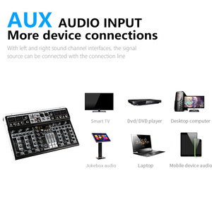 KFKD KP8 มืออาชีพMixer 8 ช่องบลูทูธMixer Reverberation Effectบ้านคาราโอเกะUSB Live Interface Mixer - Product Image 4