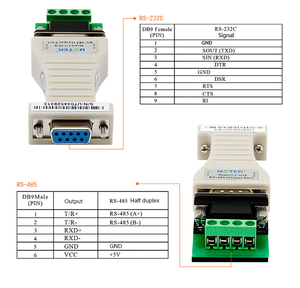 ตัวแปลง RS232เป็น RS485ขนาดเล็ก RS 232 DB9อะแดปเตอร์ RS-232กับ RS-485ตัวเชื่อมต่อแบบอนุกรม UT-201B ป้องกันแสงสองด้าน - Product Image 6