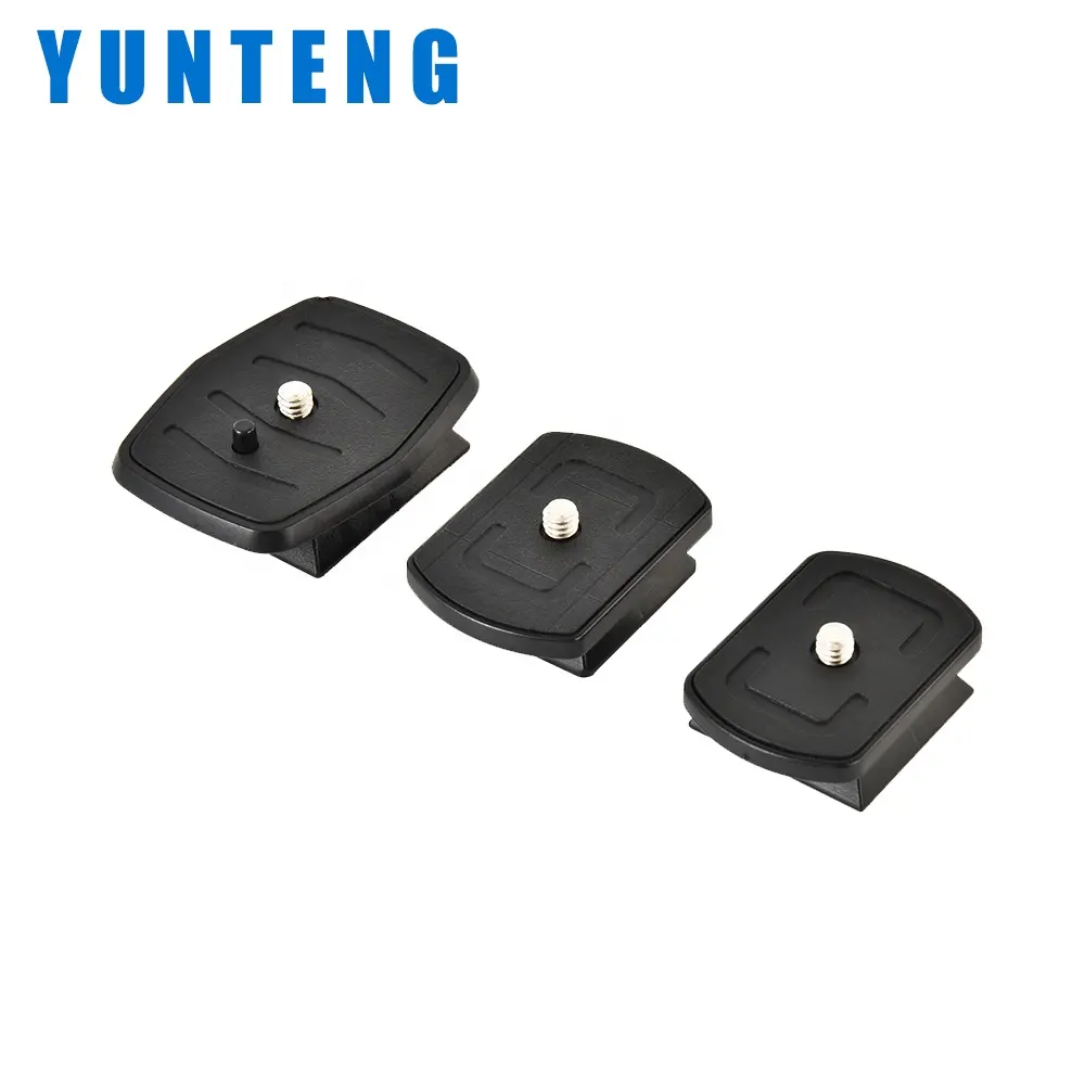 YUNTENG Universal 1/4 abrazadera de placa de liberación rápida adaptador de montaje de cámara parte trípode cabeza reemplazo placa base accesorio, 1 ud.