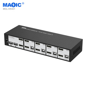 4x2 otomatik HDMI Kvm anahtarı 4K 60Hz çift monitör KVM HDMI genişletilmiş ekran KVM anahtarı 4 2 out dizüstü oyun konsolu için - Product Image 1