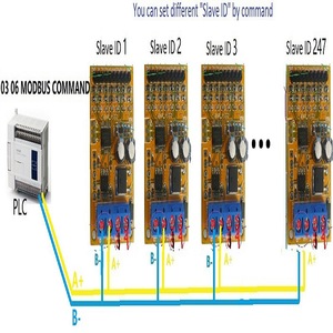 R4AVA07 Colector analógico de voltaje RS485 de 7 canales ADC Modbus RTU 03 06 Código de función