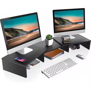 Soporte elevador de madera para monitor, soporte de pantalla ajustable para computadora portátil/TV/ PC, organizador de escritorio multifuncional - Product Image 6