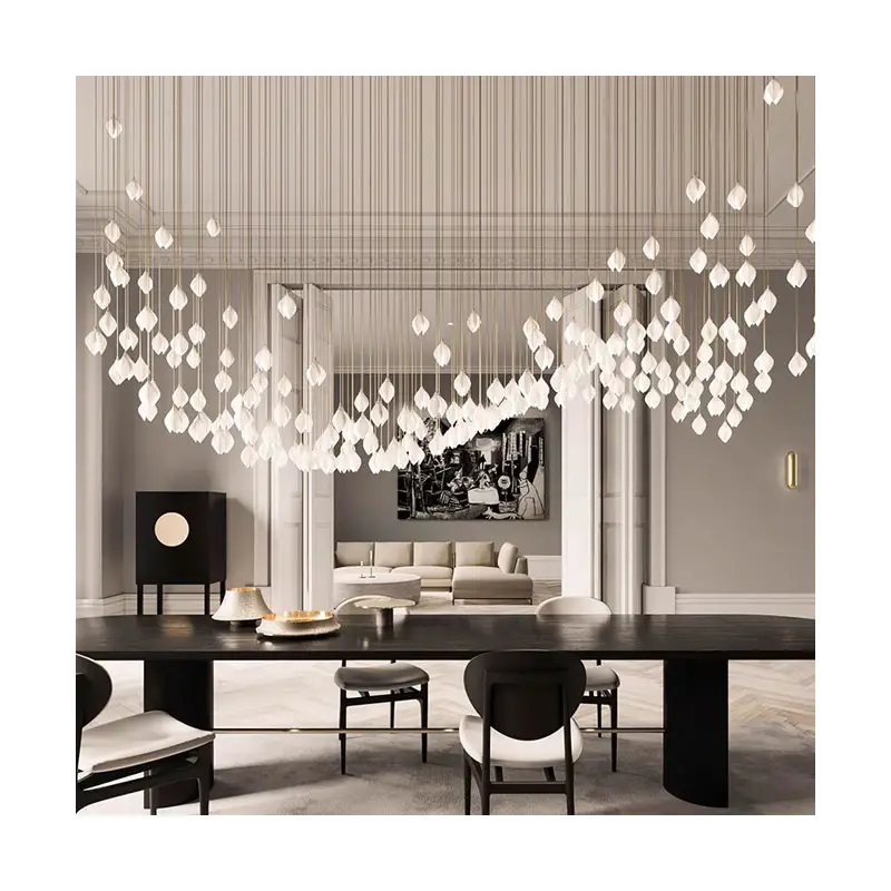 Nuevo estilo de moda Magnolia lámpara colgante de araña de cerámica para Villa escalera restaurante arte