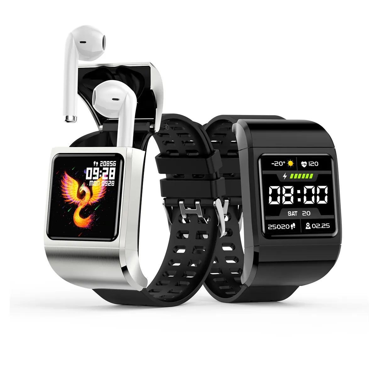 Lemfo-montre connectée G36pro tws, écouteurs, écran HD 1.3 ", 240x240, bluetooth, appels de santé, oreillettes, android/ios