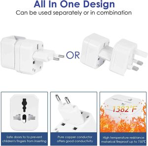 US to <strong>EU</strong> Universal Travel <strong>Adapter</strong> Converter <strong>Plug</strong> 13A Rated Industrial Power Converter for NFC Network - Product Image 5