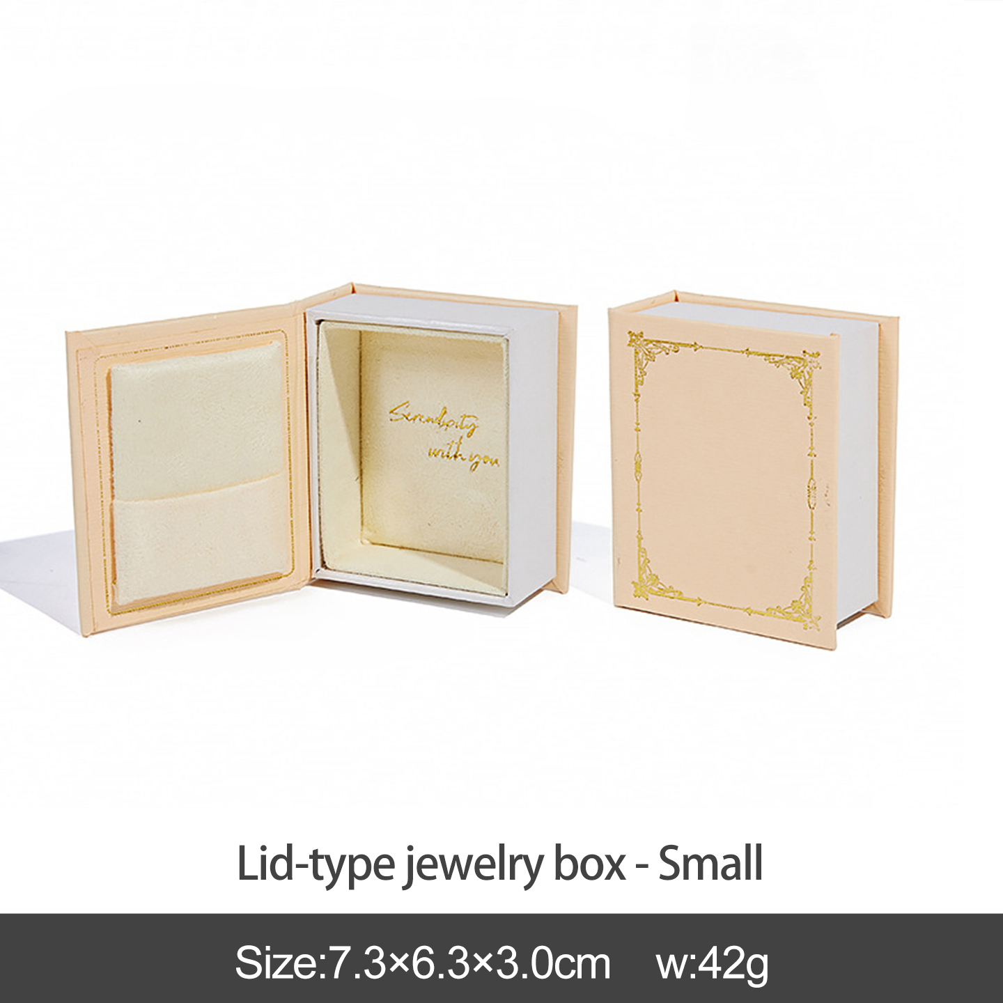 Yellow lid-type jewelry box-small
