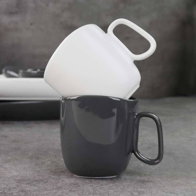 Grey wholesale porcelain ears custom mug cup