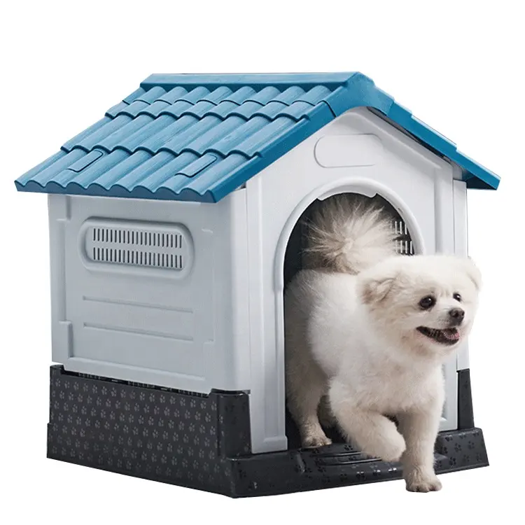 Açık Modern çevre dostu yağmur geçirmez su geçirmez rüzgar geçirmez PP plastik köpek evi evcil hayvan kulubesi havalandırma pencere