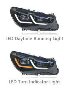 2010-2017 BMW 5 serisi Gt far takımı için LED gündüz farları dönüş sinyalleri Lens farlar ile modifiye - Product Image 2