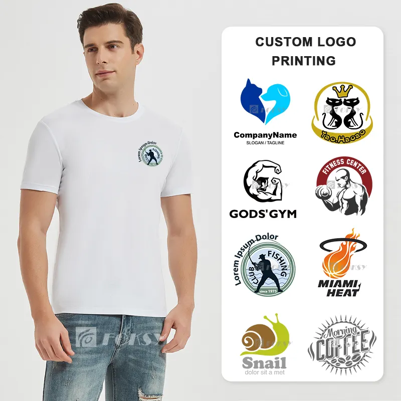 Maglietta da uomo maglietta da abbigliamento con Logo personalizzato con Logo maglietta da uomo personalizzata Logo Costom personalizzato per Tshirt