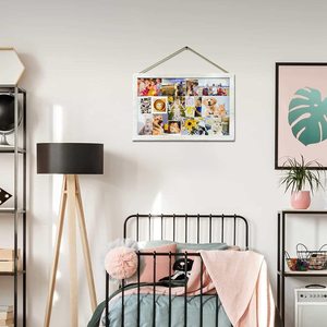 Bảng gỗ với Linen <span class=keywords><strong>16x11</strong></span> inch bảng thông báo tường trang trí nội thất treo Pin gỗ đóng khung hiển thị bản tin nút chai hình ảnh Hội Đồng Quản Trị - Product Image 6