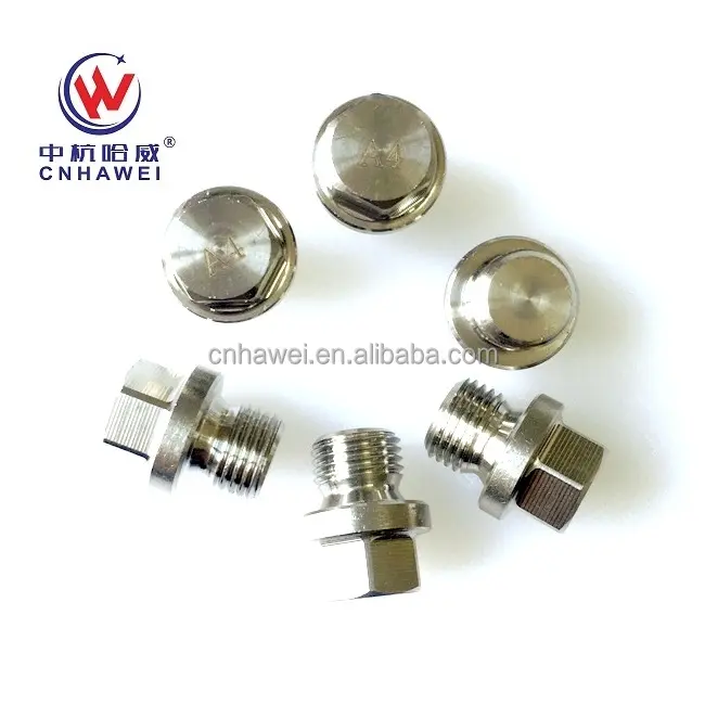 A4 o A2 Acero inoxidable DIN 910 Cabeza hexagonal con tapones de tornillo de collar con rosca cilíndrica