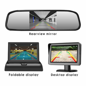 Mini Monitor analógico Ahd Incar para bebé, sistema de monitoreo de cámara, espejo plegable, montaje de Monitor de bebé, 4,3 pulgadas, pantalla Lcd, entrada RCA