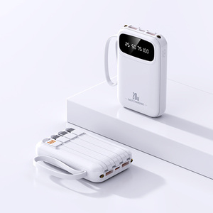Alta CAPACIDAD 10W Salida 20W Entrada Pantalla LED Personalizable 10000mAh Mini Estación de Banco de energía portátil 4 Cables tipo C integrados - Product Image 3