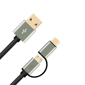 Hot Sale Gold <strong>2</strong> <strong>in</strong> <strong>1</strong> Micro Type C Charging Spring PVC Coiled USB Cable - Product Image 2