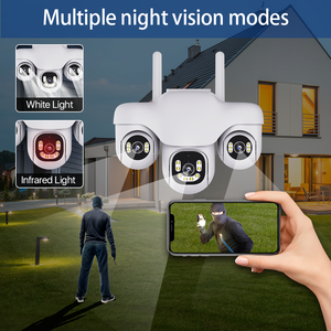 กล้องรักษาความปลอดภัย2MP สามเลนส์ V380โปร PTZ HD จอภาพวิดีโอวิสัยทัศน์กลางคืนการตรวจจับการเคลื่อนไหว CMOS สองทางเสียง - Product Image 2