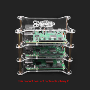 <strong>Raspberry</strong> <strong>Pi</strong> Multiple Layers Multilayer Acrylic Clear <strong>Case</strong> Transparent Shell with <strong>Raspberry</strong> <strong>Pi</strong> Logo for <strong>Raspberry</strong> <strong>Pi</strong> 5/4B/3B+/3B - Product Image 2