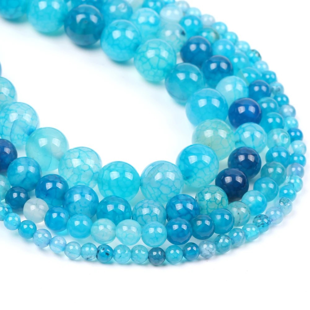 Agate naturelle rayée bleue