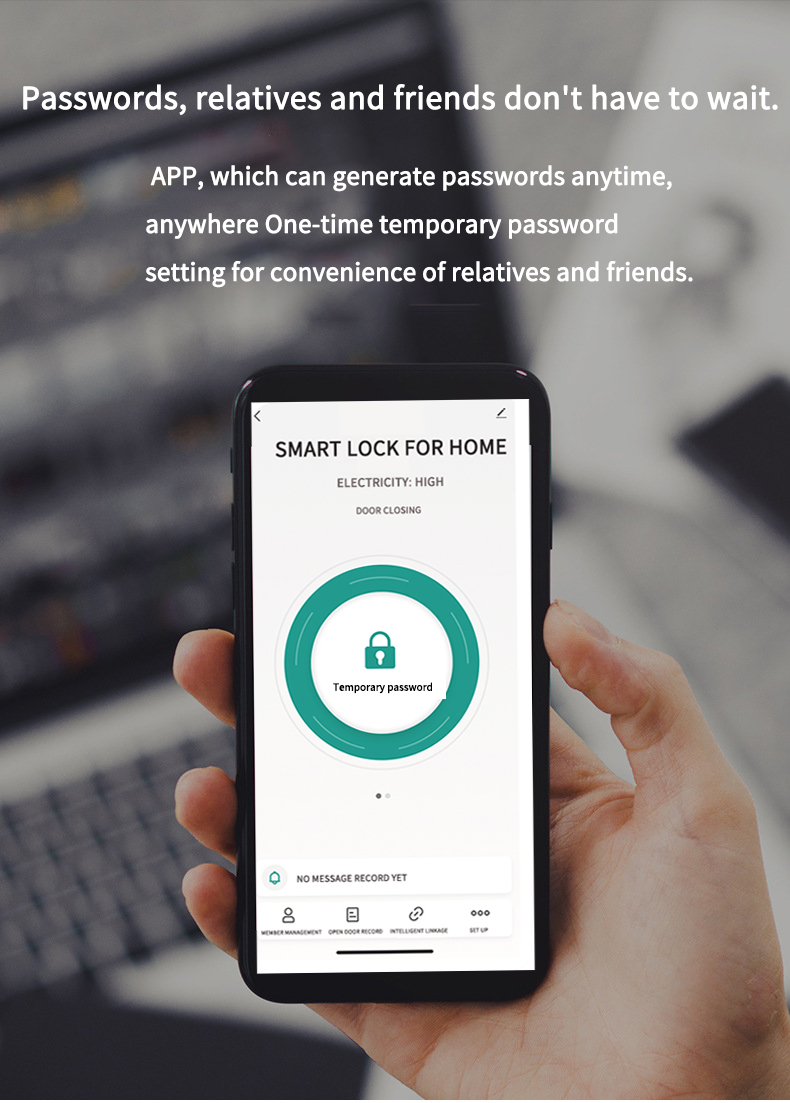 intelligent house smart lock glass applet fingerprint Customizable digital lock ttlock or tuya safety smart lock guangdong smart