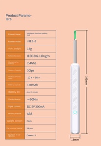 Ifine Beauty 2024ชุดหูฟังอัจฉริยะกำจัดขี้หูอัจฉริยะพร้อมกล้อง HD ที่แค้มหูสะอาดทำจากซิลิโคนสวมใส่สบาย