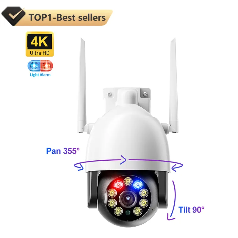 Techage 3MP Dome Wifi máy ảnh PTZ tự động con người theo dõi Màu sắc tầm nhìn ban đêm 4k 8MP Wifi Camera an ninh nhà