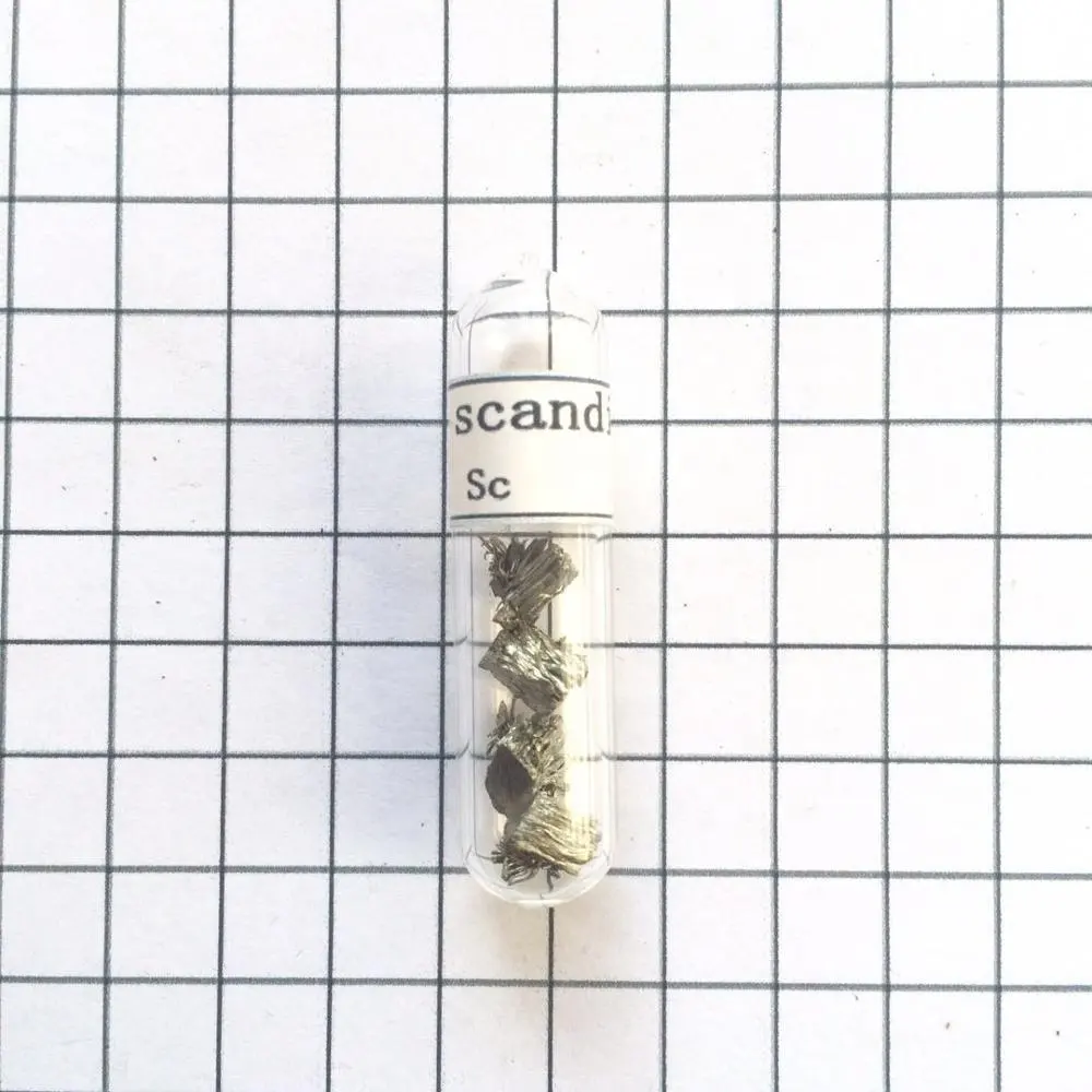 Scandium Seltenerd 99,99% Sc Element in versiegeltem Fläschchen 1 gramm