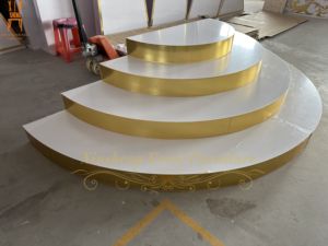 Tiệc cưới Đồ nội thất bên trắng sân khấu nửa vòng acrylic và PVC nền tảng sân khấu cho các sự kiện - Product Image 3