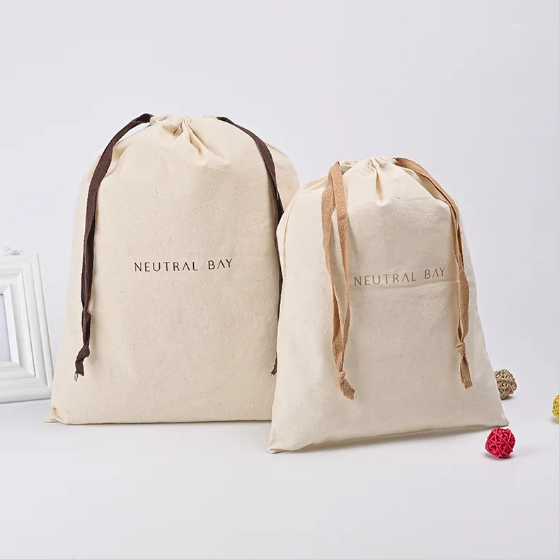Mochila de algodão reutilizável, bolsa de algodão colorida e barata personalizada para chá, com cordão, bolsa de lona