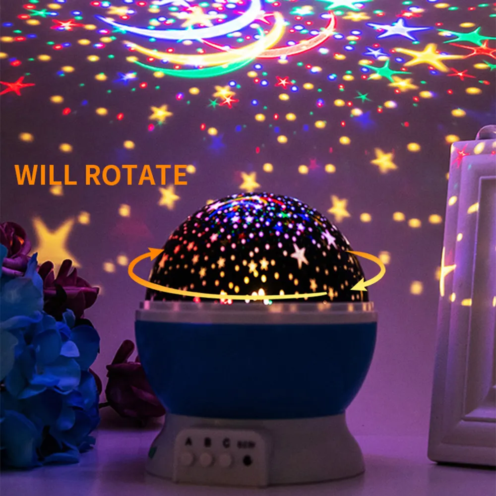 QianYu Christmas gift starry sky projection lamp children's toy omantic Starry Sky LED Night Light USB and battery