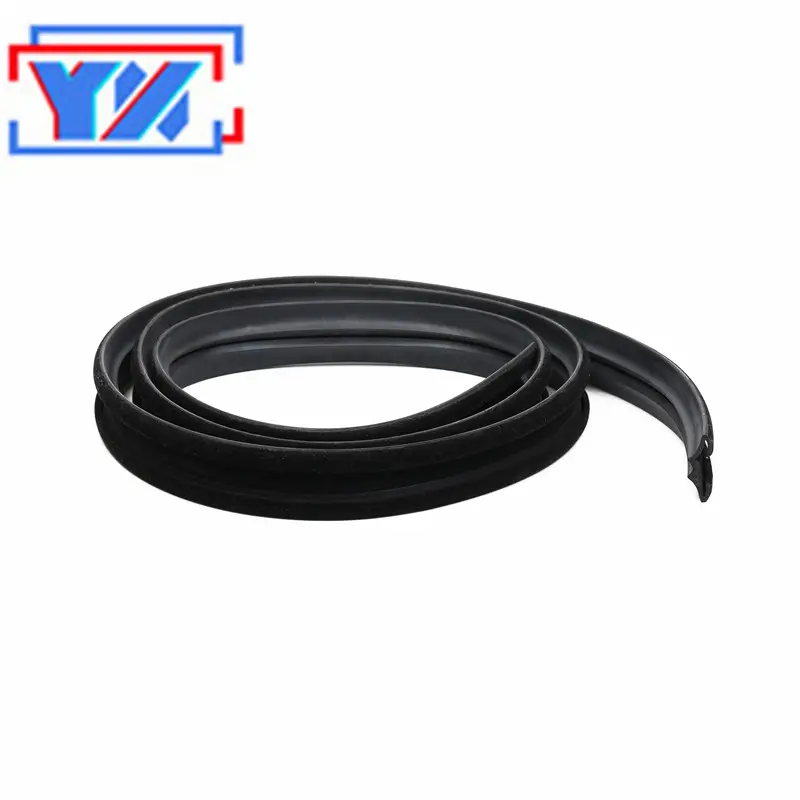 Custom made molded flock epdm rubber auto window seal strip flocking rubber seal strip