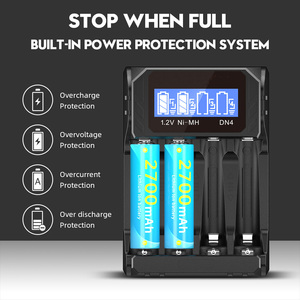 DN4-W 18650バッテリー充電器 (QC 3.0 4スロットABS充電器付き) - Product Image 3