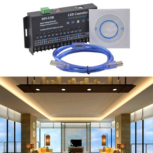 12CH DIY einzelne Farbe Streifen Pixel Modul Beleuchtung Dimmer Monochrom Bar Programmierung Controller DIY-USB LED-Controller DC5-24V