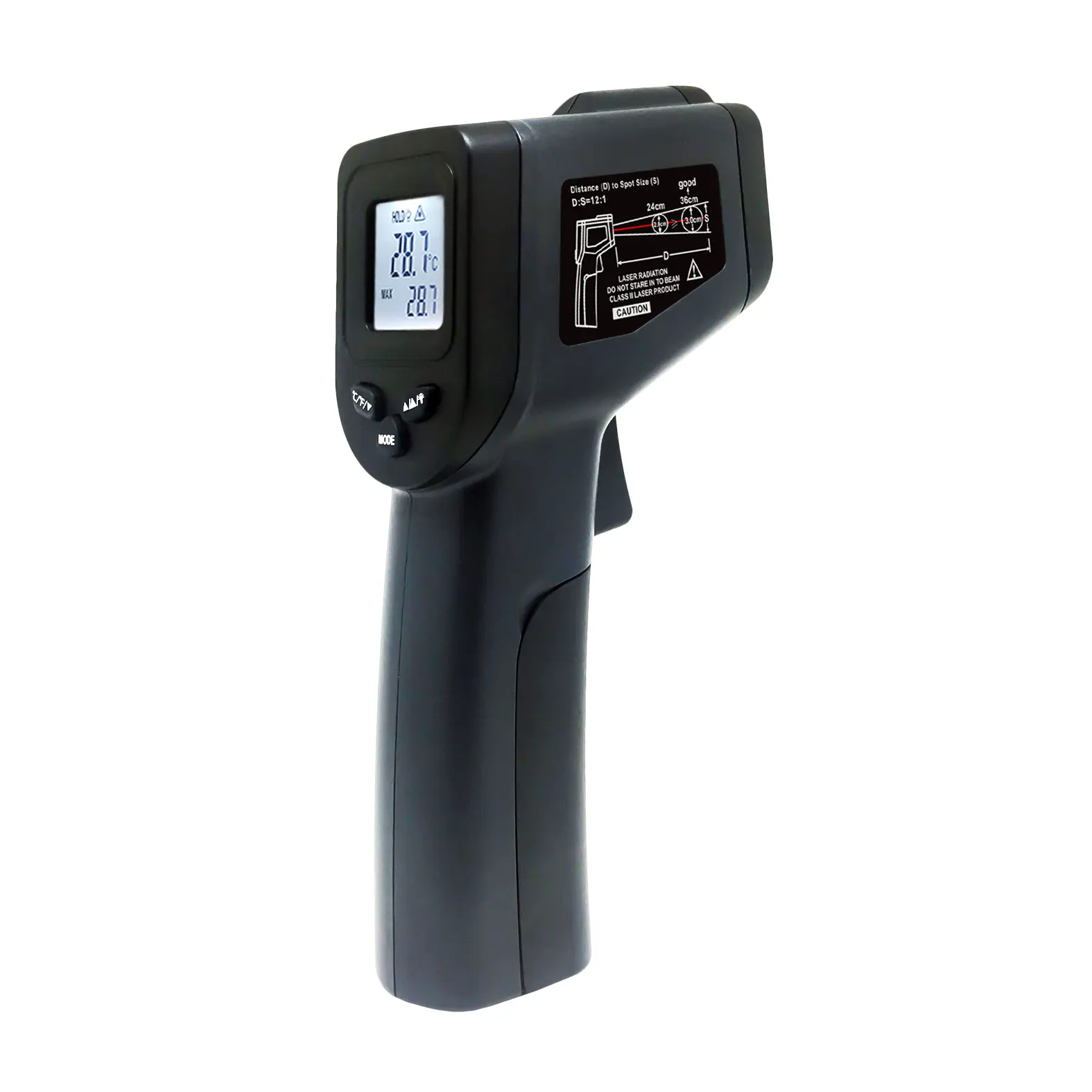 Pistola de escáner de alta temperatura Detector rápido de largo alcance baterías Incl termómetro infrarrojo Digital para la industria