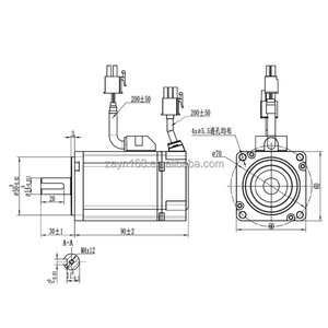 17-bit tek döngü mutlak manyetik kodlayıcı 60mm su geçirmez Servo Motor kiti 1.27Nm 3000rpm 400W AC Servo Motor tek fazlı - Product Image 6