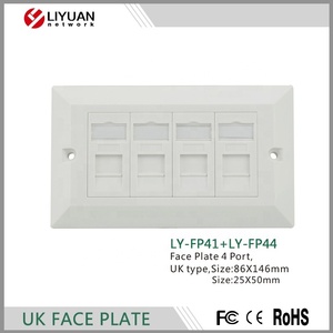 LIYUAN LY-FP41+LY-FP44 UK Keystone Jack Faceplate for <strong>Networking</strong> Cable <strong>Solution</strong> for Use in China - Product Image 3