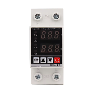 QJC Mutipole 2P AC 230V Adjustable <strong>Voltage</strong> and Current Protective Device Ampere Protector Relay with on off Switch - Product Image 1