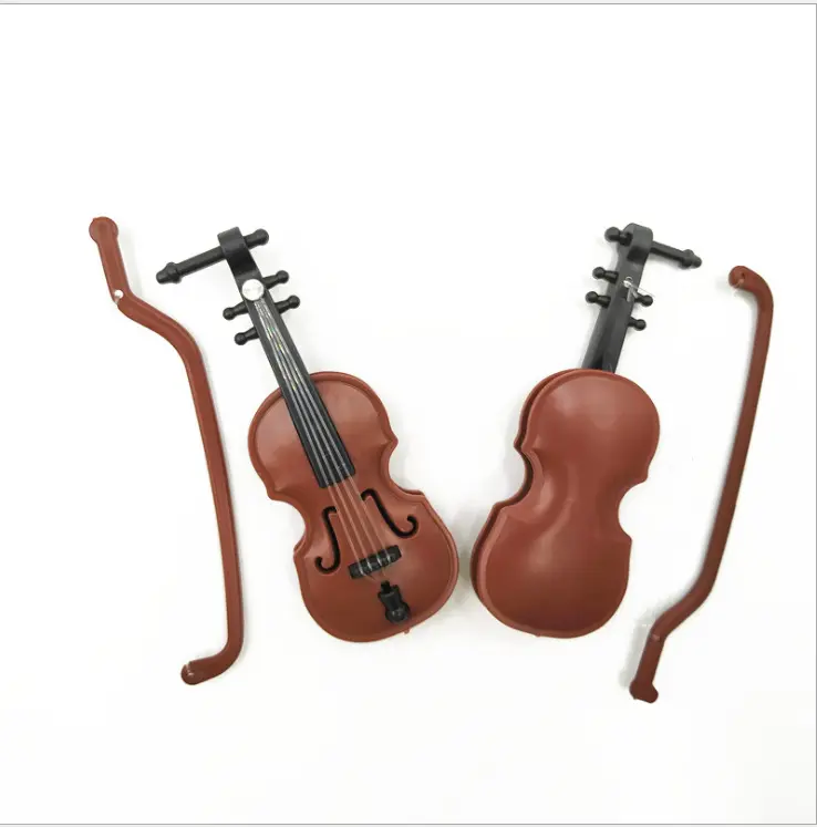 Violín pequeño personalizado con soporte, colección de instrumentos musicales de madera en miniatura, adornos decorativos de Navidad, modelo nuevo