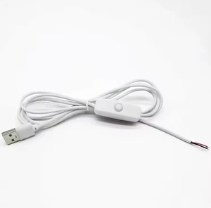 黑色1.5m 5V USB 2.0连接器开路裸端按钮电源开关电缆 - Product Image 2