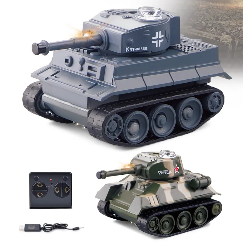 Дешевый тигровый Танк 2,4G мини Rc боевой танк игрушки с подсветкой