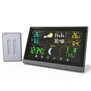 Estación meteorológica automática inalámbrica para interiores y exteriores, sensores de temperatura y humedad múltiples, pantalla LCD Digital OEM