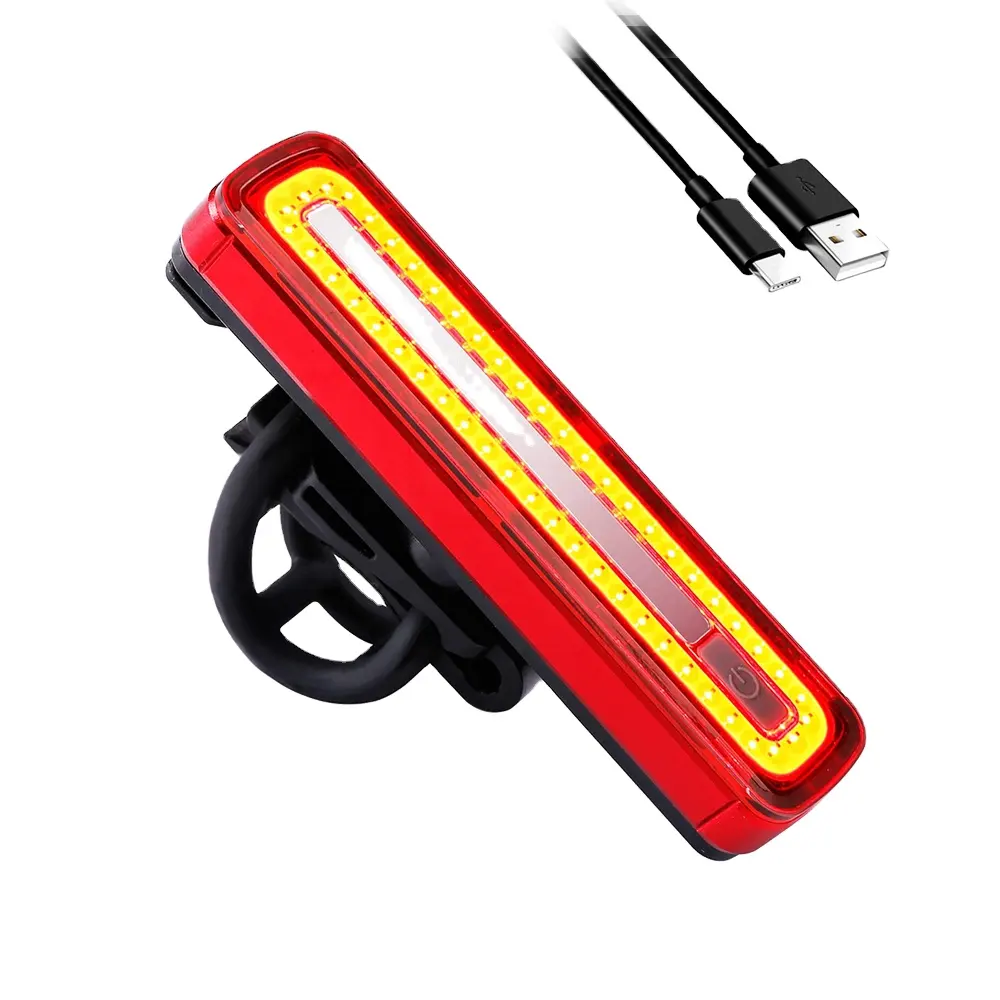 Led traseiro de bicicleta à prova d' água, luz de led de 100 lúmens, 8 modos, usb, recarregável, lanterna traseira para mochila, capacete de bicicleta